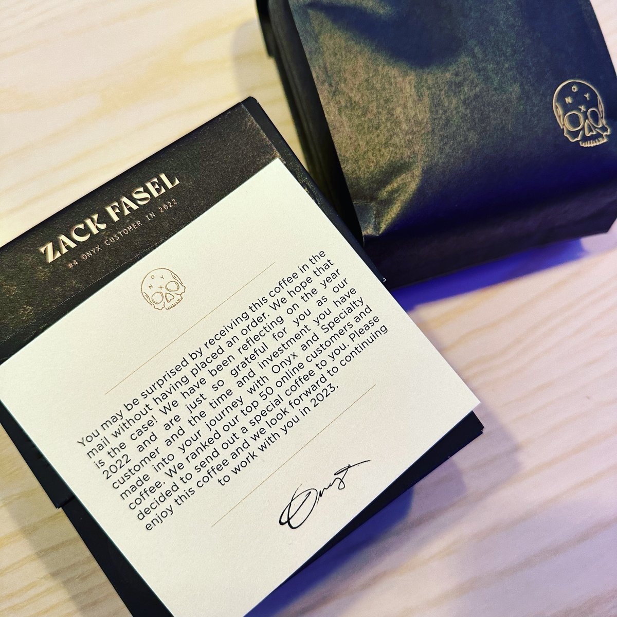 Such a class act from <a href="/OnyxCoffeeLab/">Onyx Coffee Lab</a> ❤️. 22 was an exciting exploration (via Echelon and adhoc orders of ~48 bags). From stellar varietals (Eugenioides/Geshas) to exciting regions (Yemen/Taiwan) &amp; fun collabs (<a href="/JimmyButler/">Jimmy Butler</a> / <a href="/Morgan_Eckroth/">Morgan Eckroth</a>), keep on rocking &amp; #NeverSettle.
