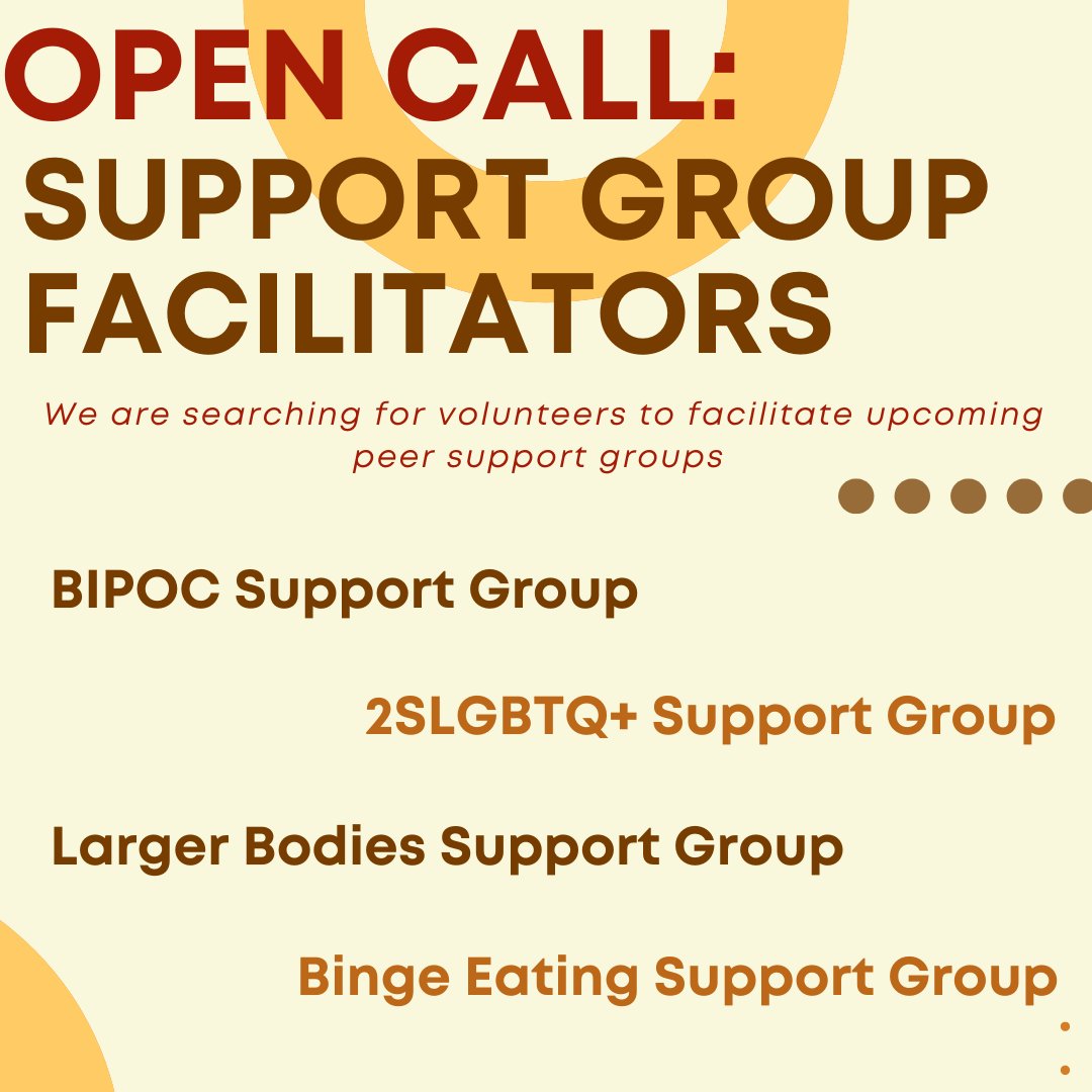 We are now accepting applicants for our peer support groups. 

Inquiries and applications to programs@hopewell.ca 

#facilitators #ottawasupportgroups #ottawavolunteering #ottawavolunteers #ottawafacilitators #eatingdisordersupport #mentalhealthsupport