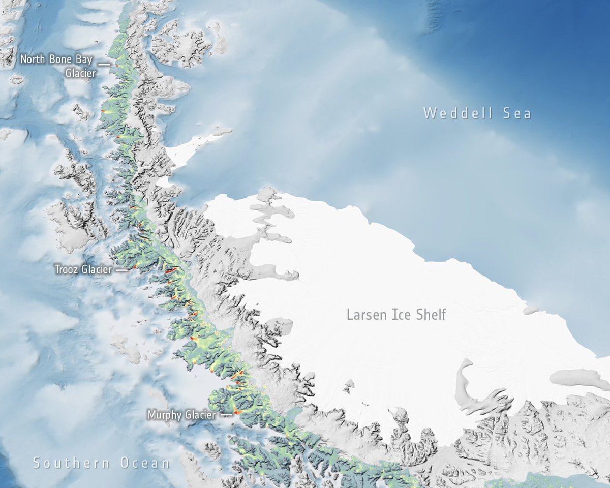 Study: #Antarctic Peninsula's glaciers melting faster in warmer summer months. “The Antarctic Peninsula has seen some of the most rapid warming of any region on Earth.' esa.int/Applications/O… @esa