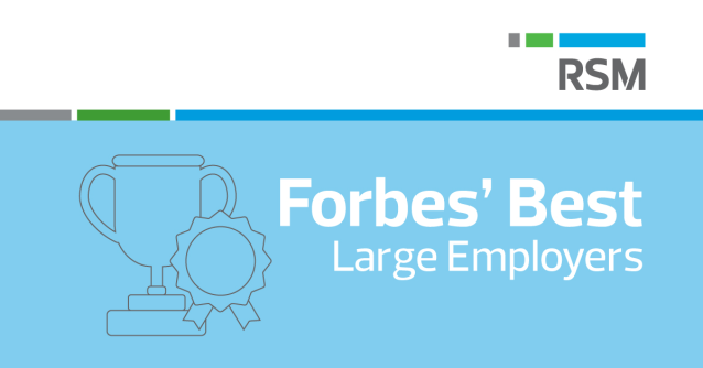 My <a href="/RSMUSLLP/">RSM US LLP</a> colleagues and I are grateful that our firm has been recognized by <a href="/Forbes/">Forbes</a> as one of America’s Best Large Employers, and No. 1 in professional services! Learn more: rsm.buzz/3F7XT7V