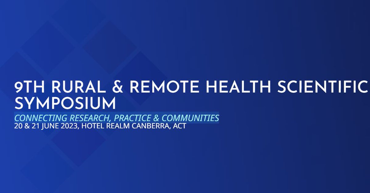 Will you be attending the 9th Rural and Remote Health Scientific Symposium in Canberra on June 20-21st?

The theme for 2023 is connecting research, practice and communities.

Online registration opens today!

ruralhealth.org.au/9rrhss/