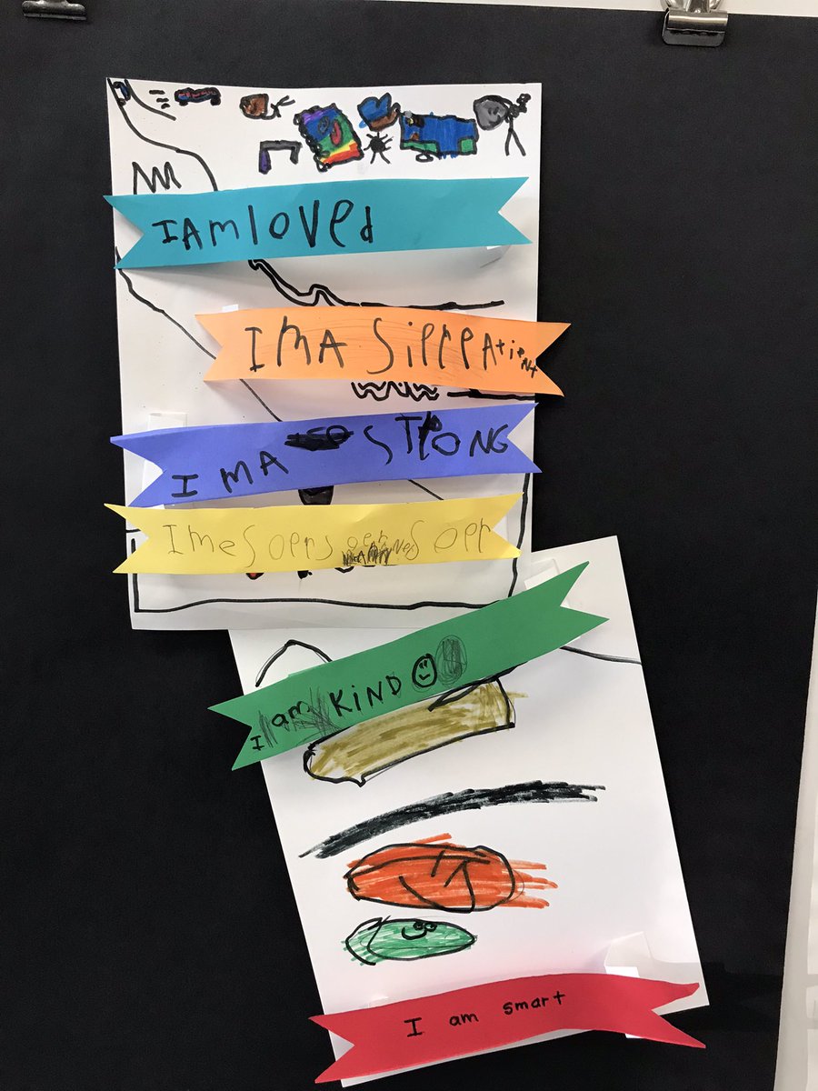 L_S_Campbell_'s tweet photo. When you believe in yourself, anything is possible! Check out this amazing Affirmation Art my kindergarten and 1st graders made! #TPSTakeOff https://t.co/Bf4M399fRC
