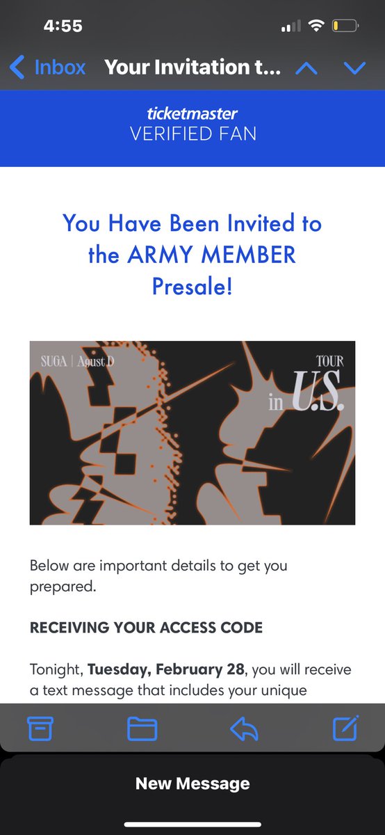 jko0kk's tweet photo. #Ticketmaster 
IM GETTING THAT PRESALE CODE AHHHH YOONGI HERE I COME 🤪🤪 https://t.co/G48Oqxeewi