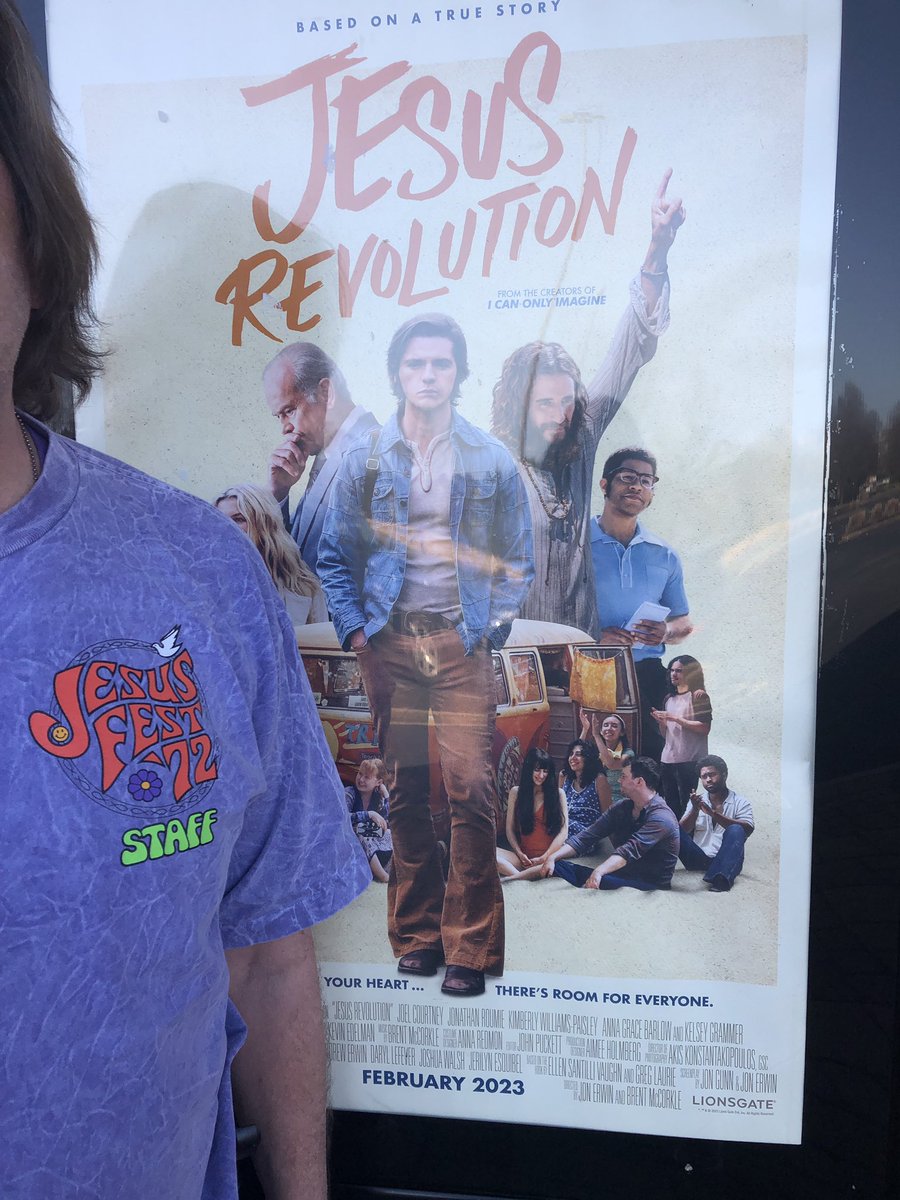 BILLconCOXions's tweet photo. One of many appropriate shirts I could have worn to movie today. Very much enjoyed Jesus Revolution (and the movie) and would recommend it (and the movie) to anyone. https://t.co/K5ijBfDX55