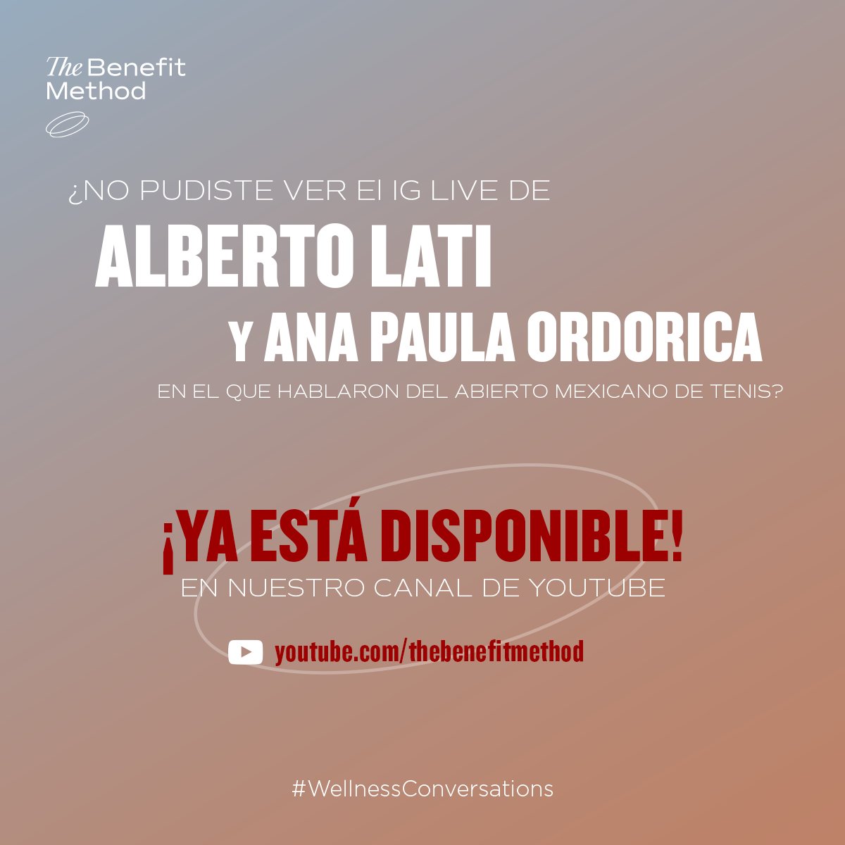 Benefit_Method's tweet photo. Ya está disponible en nuestro Canal de YouTube la entrevista de @AnaPOrdorica a @albertolati sobre el #AbiertoMexicanodeTenis, así como su exitosa carrera. ¡No te la puedes perder!
https://t.co/nQOVlwbRh1
#wellnessconvesations #tenis https://t.co/mMJX0S5CUh