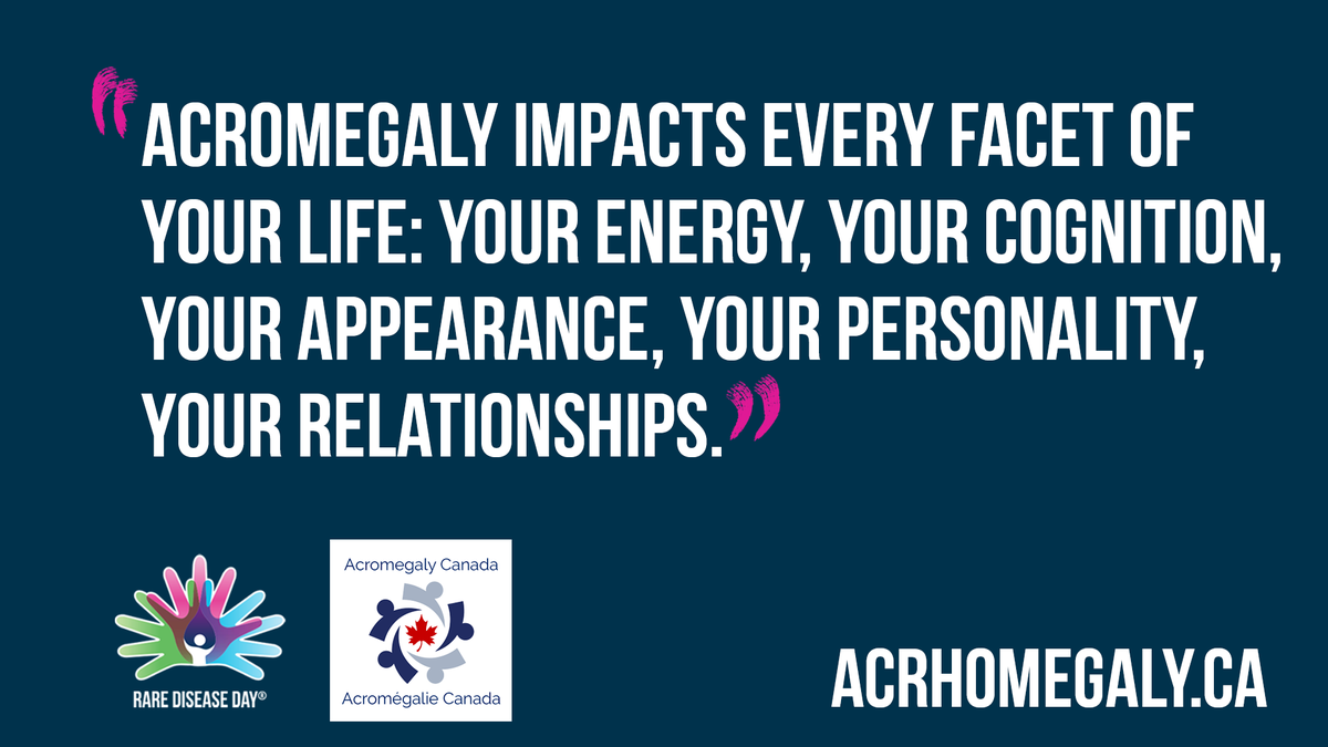 A #RareDisease can affect every part of your life. Explore what daily life is like for people with #acromegaly with our interactive, online resource.

Visit acrhomegaly.ca. 

Bonus: we've just added new features!

#RareDiseaseDay2023 #RareDiseaseDay