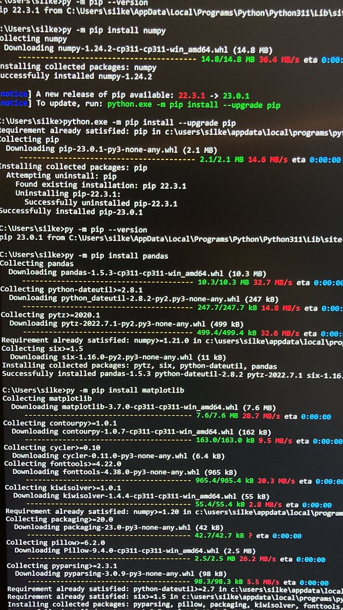 SilkeBWISE's tweet photo. Yesterday I downloaded numpy, pandas, and matplotlib on python. Hopefully I’ll be able to use them to visualize a dataset I found on kaggle. @YHSMrsMero #WISE https://t.co/6lZGB9luqW