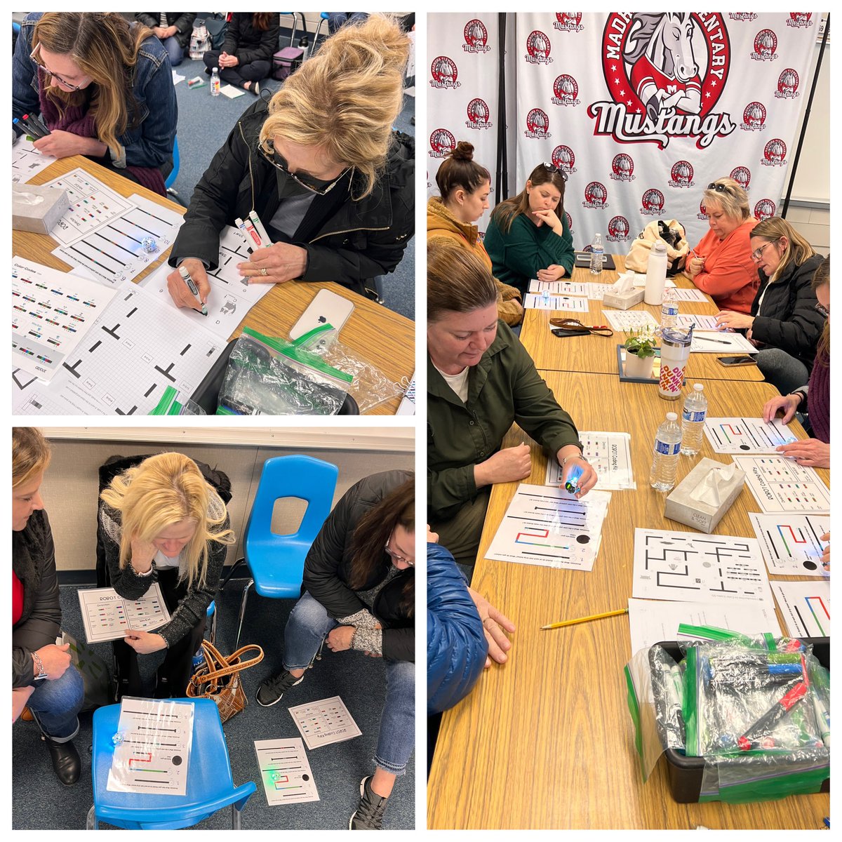 Madroña teachers learned all about @Ozobot today and even got in on the fun learning how to code! These teachers can’t wait to use their school set purchased with Measure I money! @MadronaMustangs @MissHCarroll