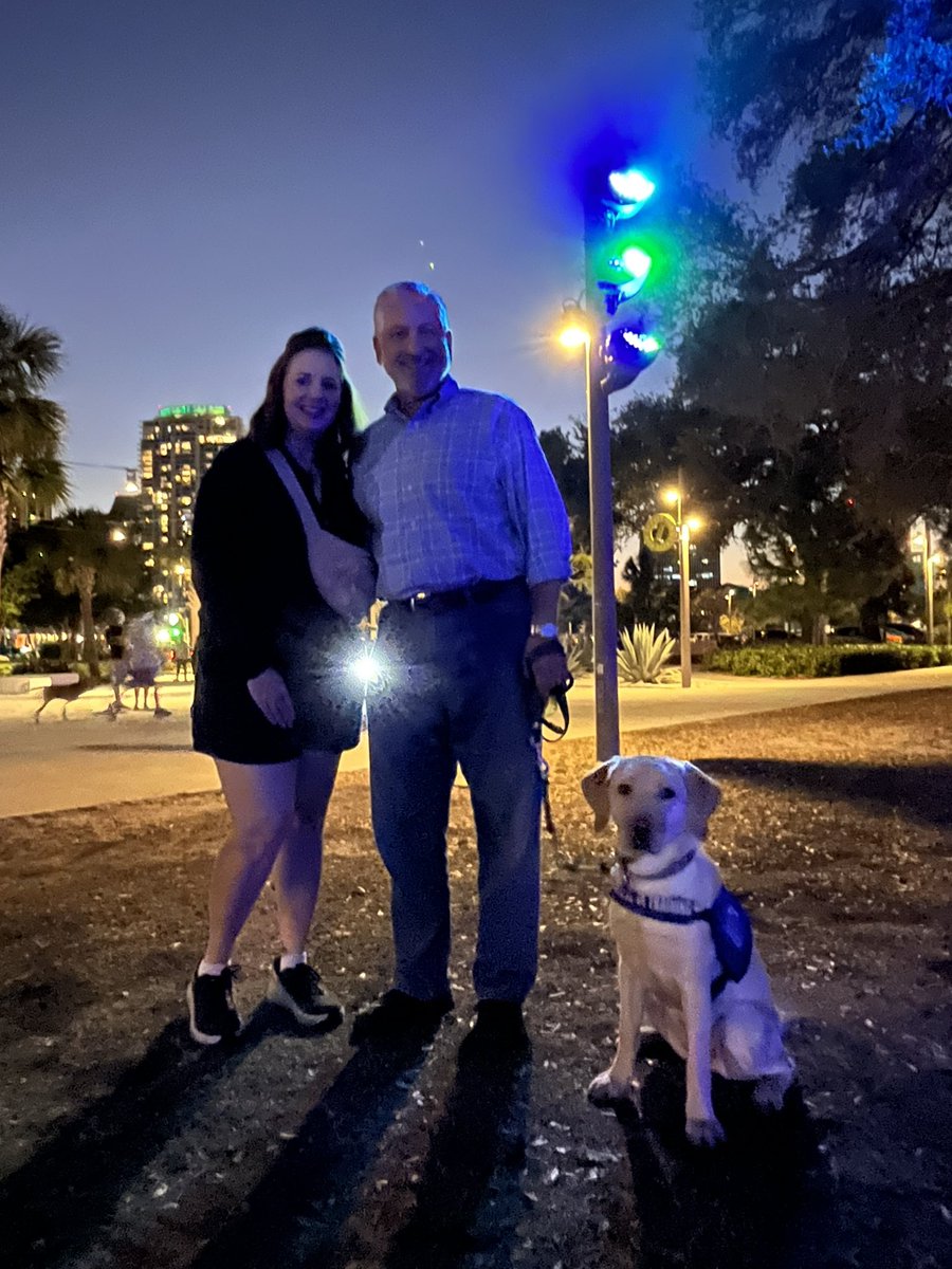Night meeting with @SEGuideDogs pup in training, Gigi, and lots of other pups at the @StPetePier.
