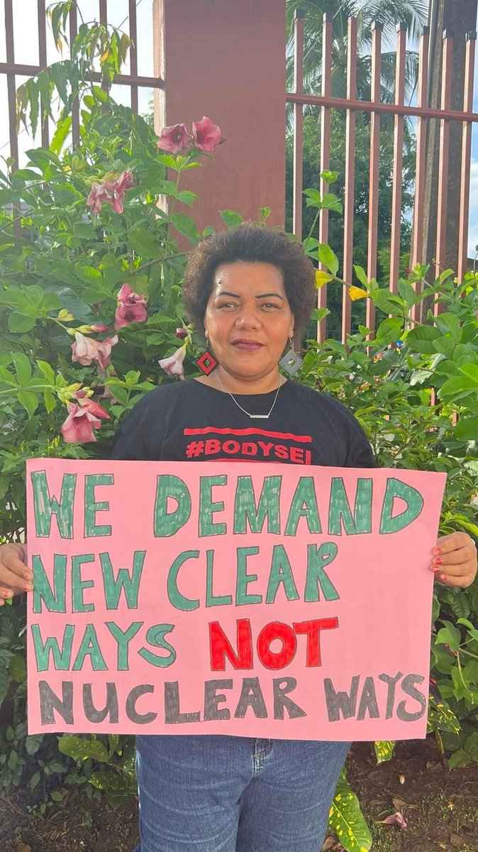 pacfemcop's tweet photo. Our #BluePacific demands #NewClearWays NOT Fukushima's waste. Remembering nuclear testing victims and survivors in the Marshall Islands and throughout the #Pacific.

Frances Tawake - DIVA for Equality https://t.co/DiRyOqRSh9