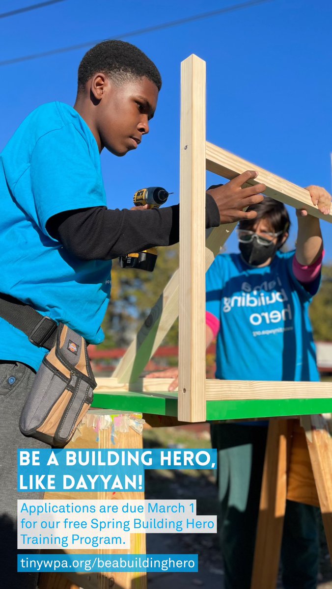 Just 24 hrs left to apply for our Spring 2023 Building Hero Training Program! Learn how to use everything from a table saw to a #lasercutter to make a difference in your community. Apps are due at 11:59 pm on Mar. 1st. Link in our bio to apply.