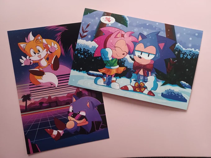 I have one more sonic and amy postcard left if anyone wants to purchase one. I also have a few vaporwave left. I will not print anymore of those once I am sold out and would like to produce more merch afterwards!  