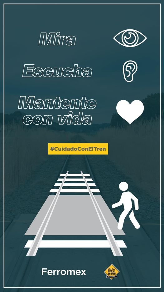 Evitemos accidentes, al llegar a un cruce ferroviario aplica las reglas de seguridad.