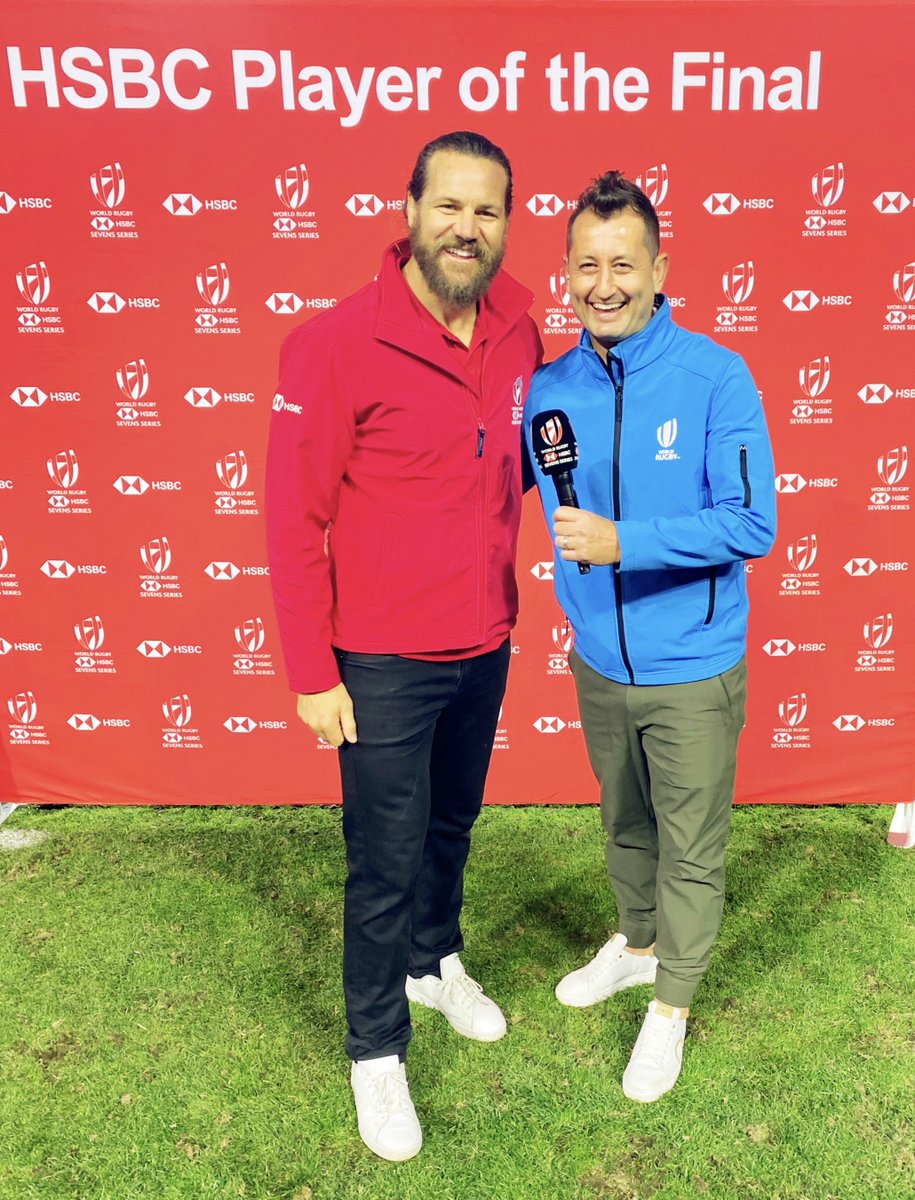 Old team mates for @USARugby now different roles but still the same laughs 😄 @ToddsClever 🇺🇸 @HSBC_Sport Ambassador @LASevensRugby | @WorldRugby7s 🎙️