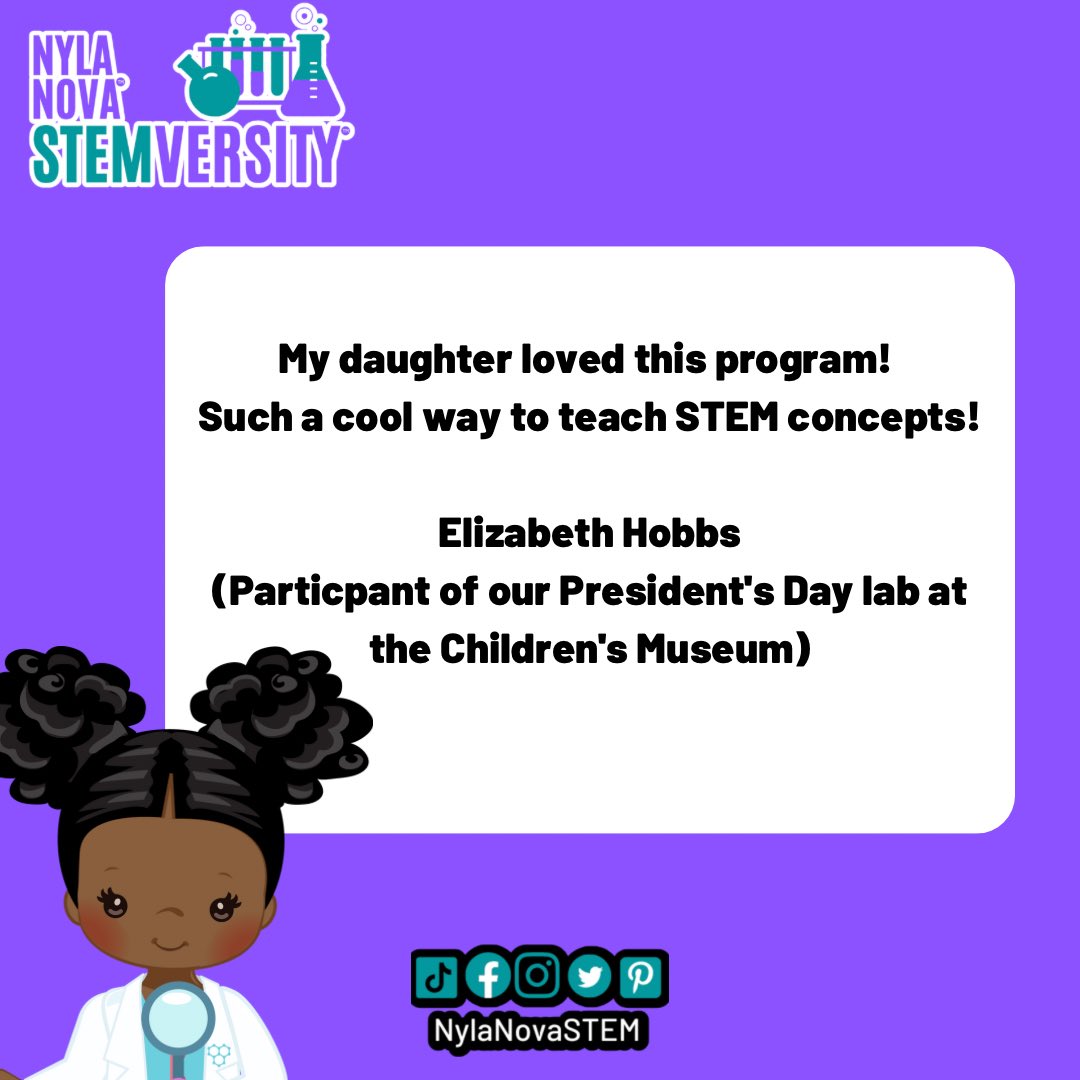 We love to hear the questions and see the excitement of the families when they join us for our labs at @TCMIndy ‼️

Stay tuned for the details about our next visit!

#NylaNovaSTEM #IndianapolisChidrensMuseum #STEMeducation #ChildrenLoveSTEM #STEMFun