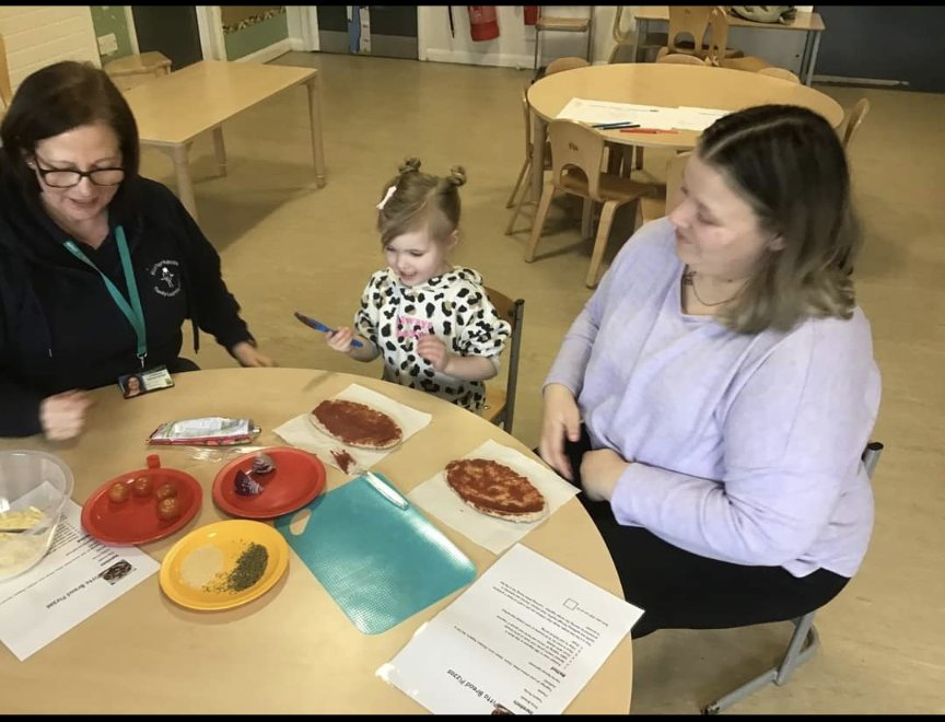 Our new family learning cooking programme Takeaway Tuesdays children and families cooked together in nursery this week was pitta bread pizzas we had great feedback from our families and they have decided next week is cake <a href="/Alison1Bowers/">Bowers Alison</a> <a href="/glasgowlife/">Glasgow Life</a> <a href="/ELCHeather/">Heather Douglas</a> <a href="/GlasgowLEL/">LEL Team</a>