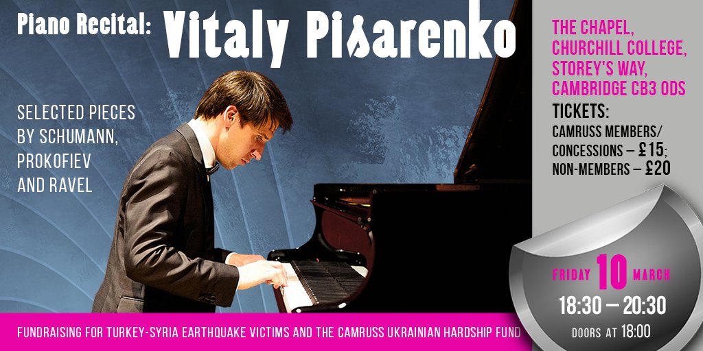 CamRuSS (@cam_russ) on Twitter photo Delighted to welcome Vitaliy Pisarenko, a prize-winning Ukrainian-Russian #pianist to Cambridge on 10 March at <a href="/ChurchillCol/">Churchill College</a> chapel with music by #Liszt, #Shumann, #Prokofiev and #Ravel. Bookings are open here: tinyurl.com/Pisarenko10Mar… Delighted to welcome Vitaliy Pisarenko, a prize-winning Ukrainian-Russian #pianist to Cambridge on 10 March at <a href="/ChurchillCol/">Churchill College</a> chapel with music by #Liszt, #Shumann, #Prokofiev and #Ravel. Bookings are open here: tinyurl.com/Pisarenko10Mar…