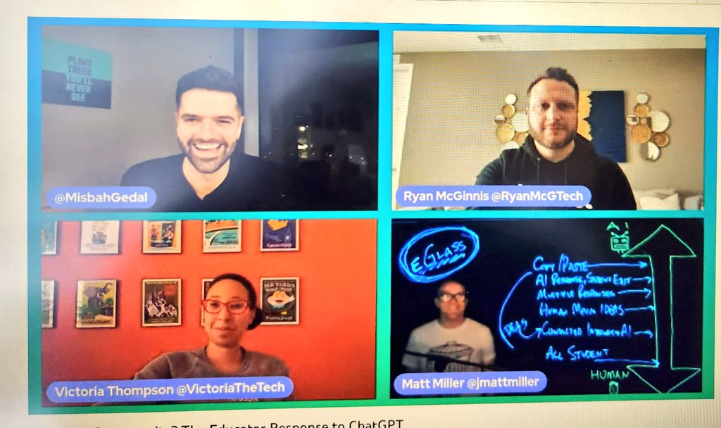 JenVerField's tweet image. I watched a recorded @wakelet discussion on AI and chatgpt. There's so much to digest about this topic. Can't wait for the next! Thanks @VictoriaTheTech @jmattmiller @RyanMcGTech @MisbahGedal #MIEExpert #librarytwitter #futurereadylibs