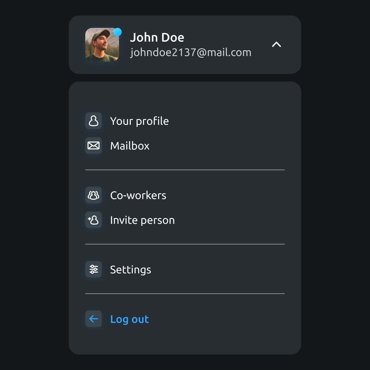MichalN93's tweet photo. #027/100 - Dropdown for #DailyUI 

This time I made a dropdown menu for user profile.

Thanks in advance for any advice :)

https://t.co/TqvKQvuU2x

#uidesigner #uidesin #ui #uiux  #design #softui #mobileapp #dropdown #darkmode https://t.co/ctCqWpbnDH