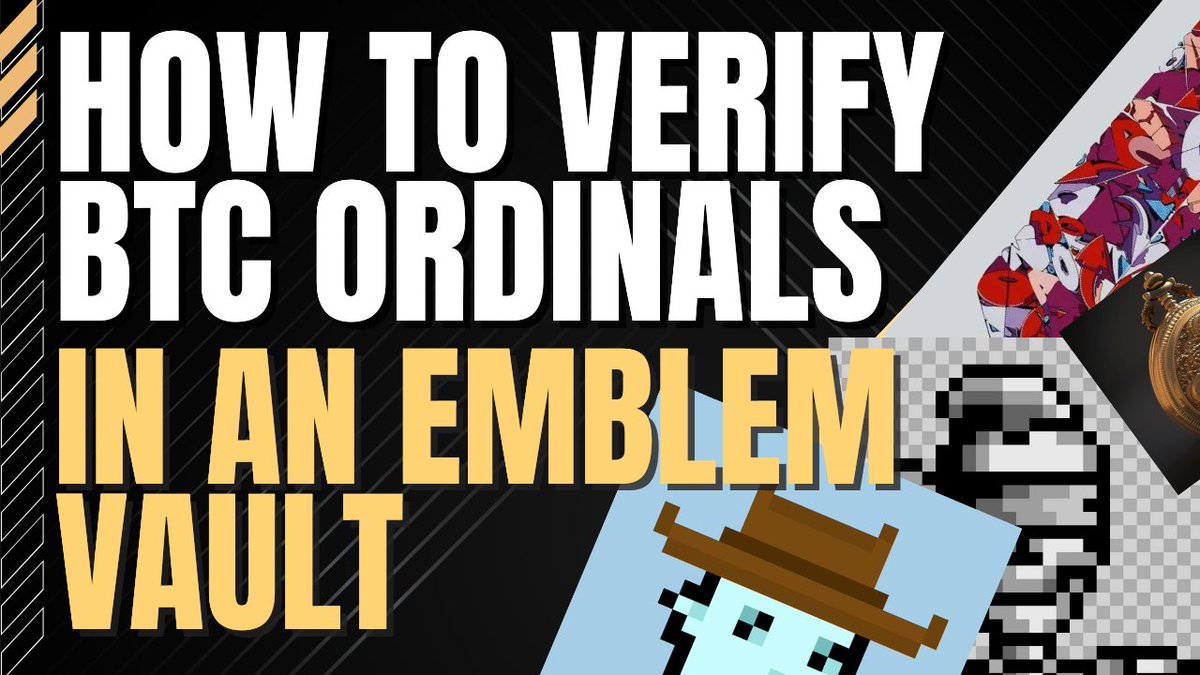 Our Bitcoin Ordinal Video Series is now posted on our Youtube channel 💡

🔍 How to Verify Ordinals on OpenSea
🔐 How to Vault your Ordinals using Emblem
🔄 How to Unlock your Ordinals from an Emblem Vault

📽️ Videos posted below 📽️
