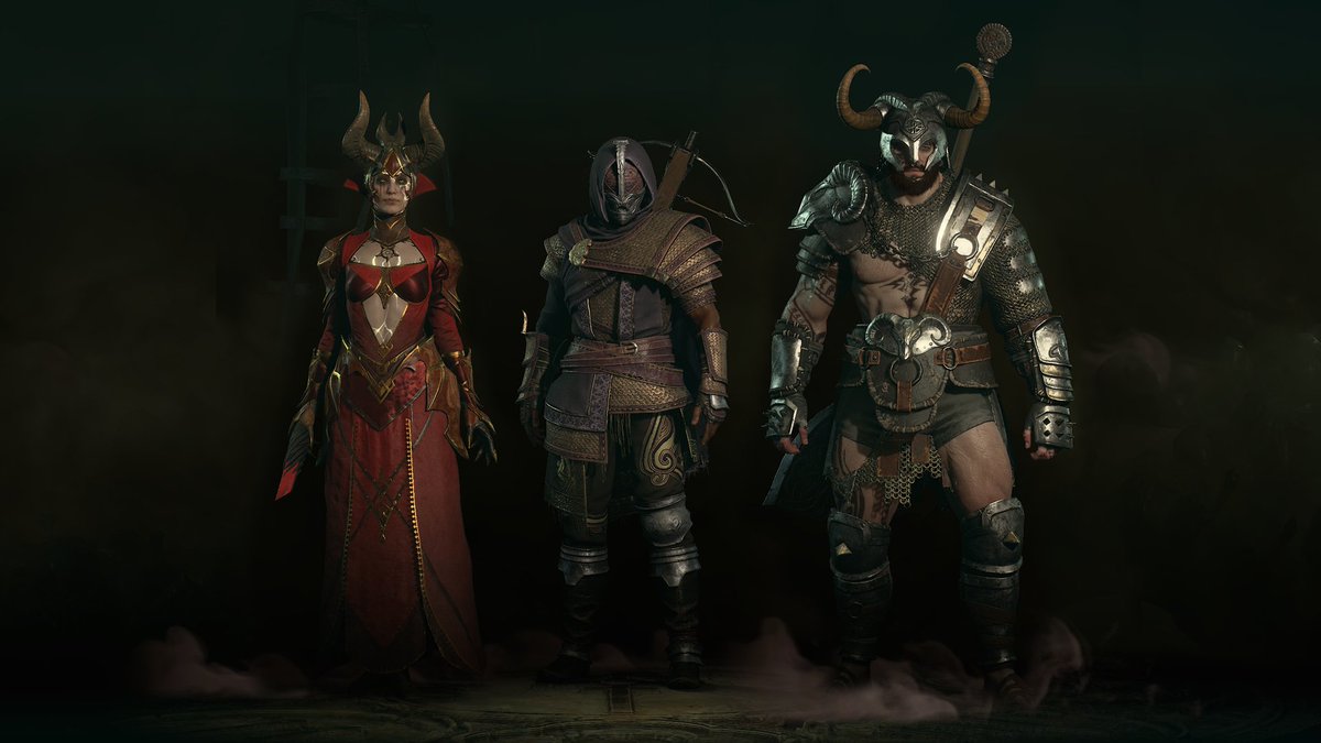 Diablo's tweet photo. Sorcerer, Rogue, or Barbarian? Pick your poison. 

All three classes will be available for the #DiabloIV Early Access Open Beta weekend. https://t.co/yGwx2yvJiI
