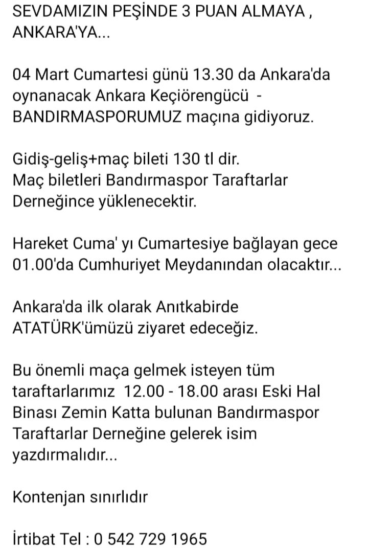Poyrazonbucuk's tweet photo. Yeniden başlıyoruz.
Sevda yoluna bu sefer Ankara'ya !

#VarOlsunBandırmaspor
#BandırmaOlmuşHayatımız https://t.co/0GQbNvhCu7