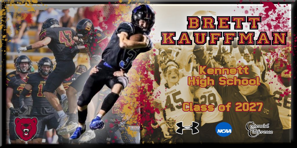 UrsinusFootball's tweet photo. Welcome @brettkauffmanjr of @KHSFootball20 to the Ursinus Football Class of 2027! #WelcomeToTheBearsDen #UCFB130
https://t.co/A4tv9yb4SE https://t.co/ZYNkjNKvtn