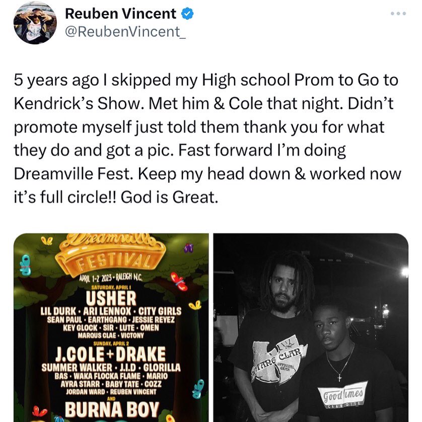 librapculture's tweet photo. #ReubenVincent to perform at #JCole DreamVille concert in Raleigh, North Carolina 
@Dreamvillefest @Dreamville @ReubenVincent_ @RocNation 

#LibRapCulture https://t.co/rrIJuXASkL