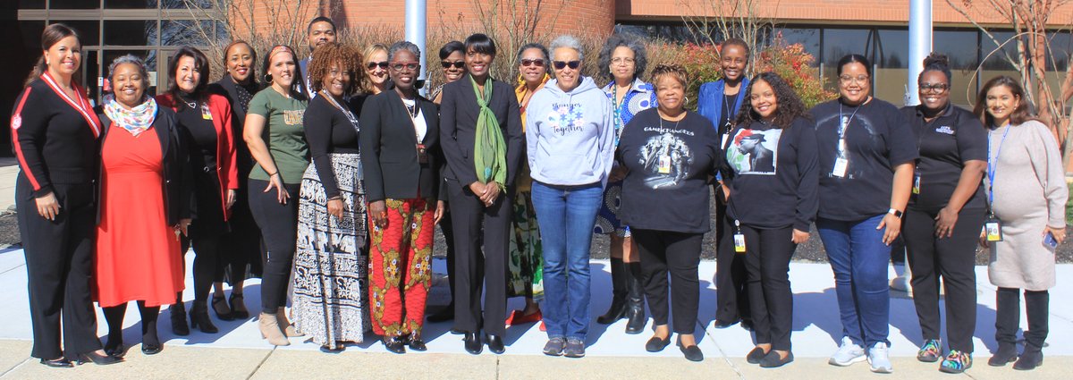 Charles County Public Schools (CCPS) staff members at the Jesse L. Starkey Administration Building close out Black History Month by wearing all-black attire or clothing that highlights cultural accomplishments today. #BHM2023