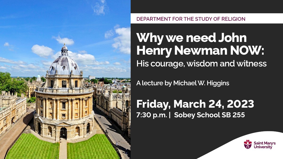 A champion for the liberal arts, #JohnHenryNewman was a giant of the #Victorian age. Explore how he remains relevant now, in a public lecture at <a href="/smuhalifax/">Saint Mary’s University</a> by Dr. Michael W. Higgins of <a href="/uStMikes/">University of St. Michael's College</a>. March 24 at 7:30 pm. All are welcome! loom.ly/moG0YAk #artswithimpact