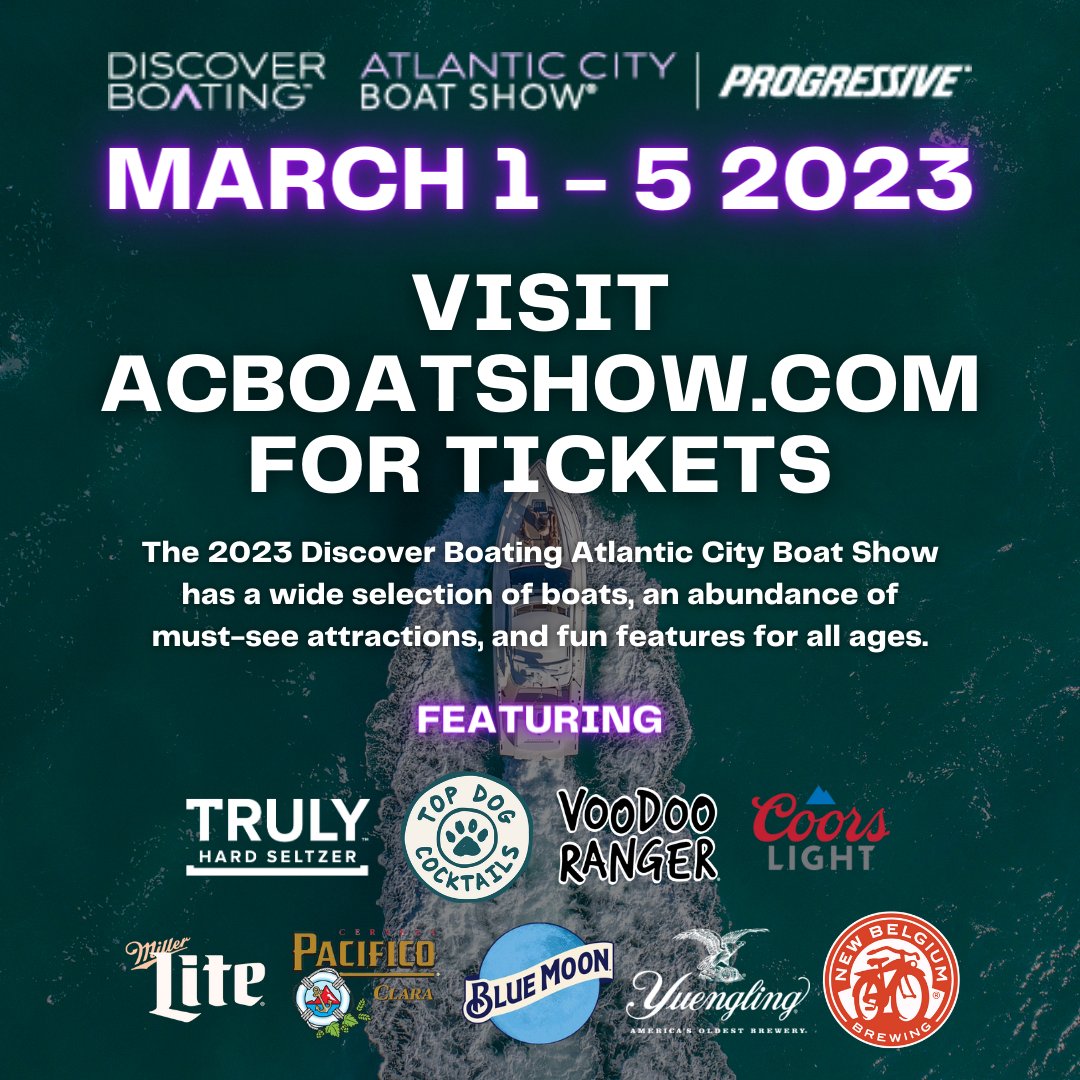 🛥️ The AC Boat Show starts tomorrow! It's not too late to grab your tickets to see incredible boats and drink awesome beers! There's something for everyone at the AC Boat Show. Check out <a href="/ACBoatShow/">Discover Boating Atlantic City Boat Show</a> for more information ⚓🥂