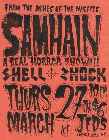 deathrockdotcom's tweet photo. Today in 1986: Samhain with Shell Shock at Jed's Place, New Orleans, LA 
#vintagepunkflyers #horrorpunk #deathrock #samhain https://t.co/PAviI7zg8C