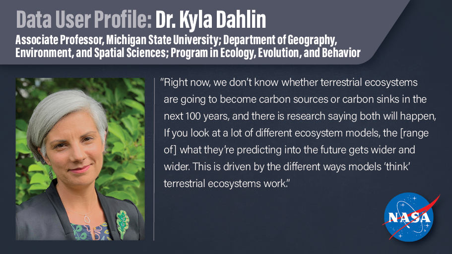 NASAEarthData's tweet image. Who uses @NASAEarth science data? Dr. Kyla Dahlin, Associate Professor at Michigan State University, to better understand how remote sensing can improve predictive ecological models. #ORNLDAAC

Learn about her work in our newest Data User Profile: go.nasa.gov/3ZlbjFi