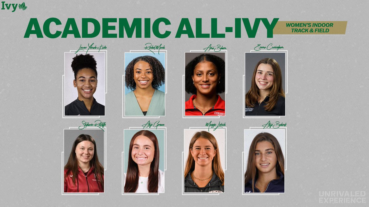 In addition to our All-Ivy teams and major award winners, we celebrate the members of the Women's Indoor Track &amp; Field Academic All-Ivy team for their achievements athletically as well as academically.