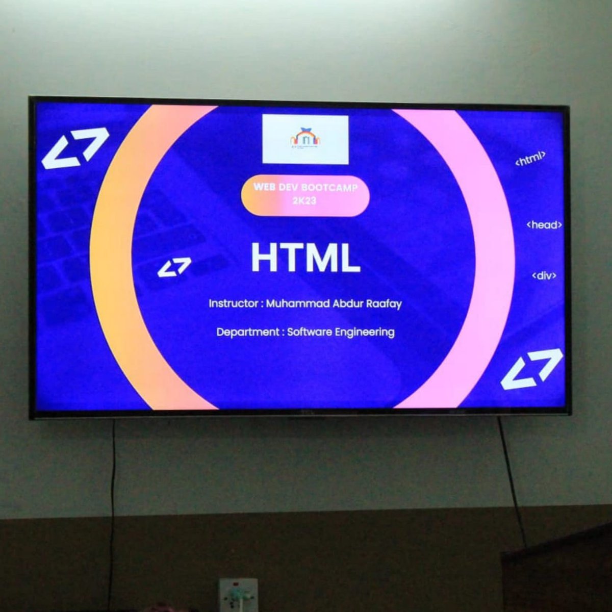 dscuett's tweet photo. Web Development Bootcamp 2k23 - Module 01: <HTML>

We hope you enjoyed today's module.
Here are some glimpses from the event!

#GDSC #GDSCLead #Community #Flutter #Google #googledeveloperstudntclubs #googledevelopers #googledevelopersgroup #dsc #dscuett #webdevbootcamp https://t.co/lXyCYCcy44