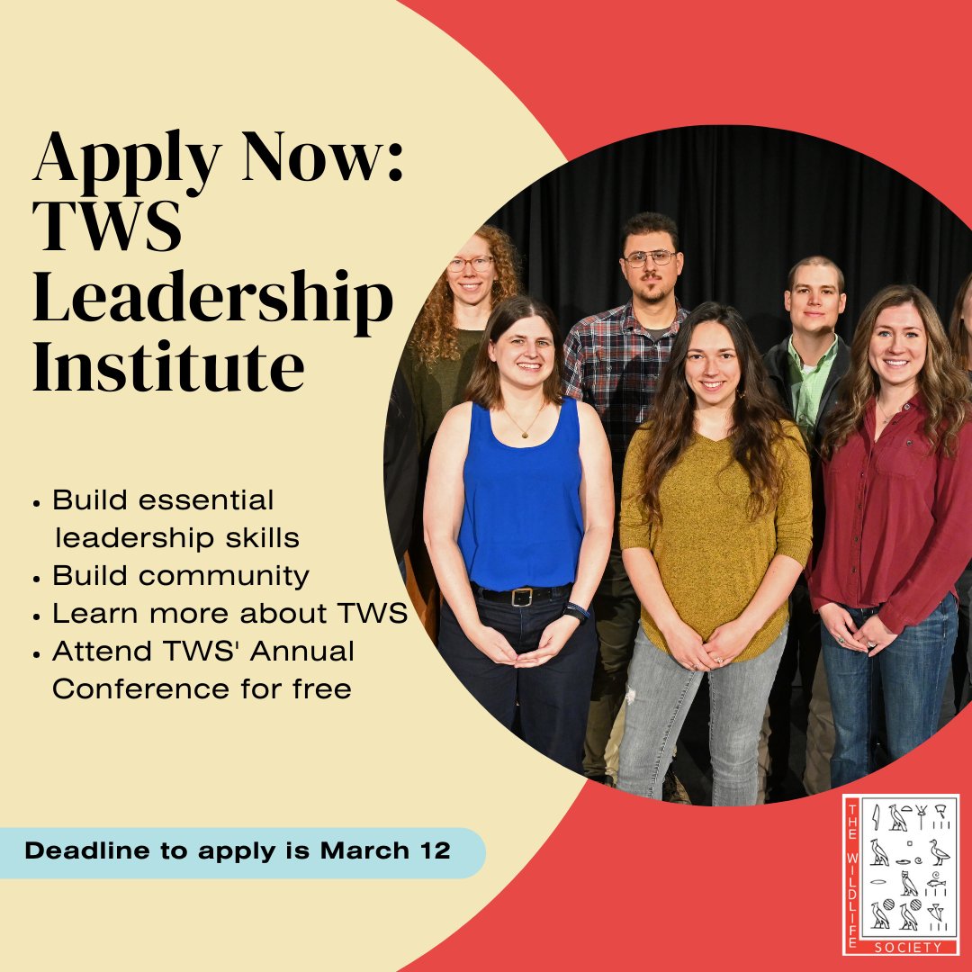 ECPs! 🚨🚨 Opportunity alert 🚨🚨

Apply now to the TWS Leadership Institute! This is a great opportunity to develop and expand leadership skills. Apply here: wildlife.org/apply-now-for-…