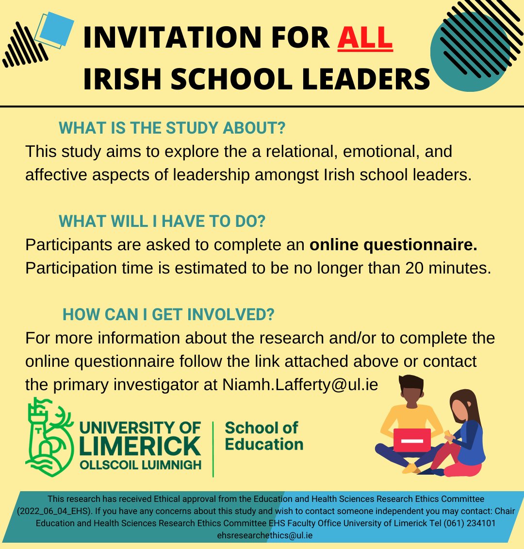 lafferty_niamh's tweet photo. Primary or Secondary, Senior or Middle, we still want to hear from all Irish School Leaders. If you would like to share what it's like to be a school leader in Ireland, you can complete the following survey here: https://t.co/9Rbrru6tJL  @patriciamannixm @niekieblom @Leaders_SoE https://t.co/Uz61lmnUiV