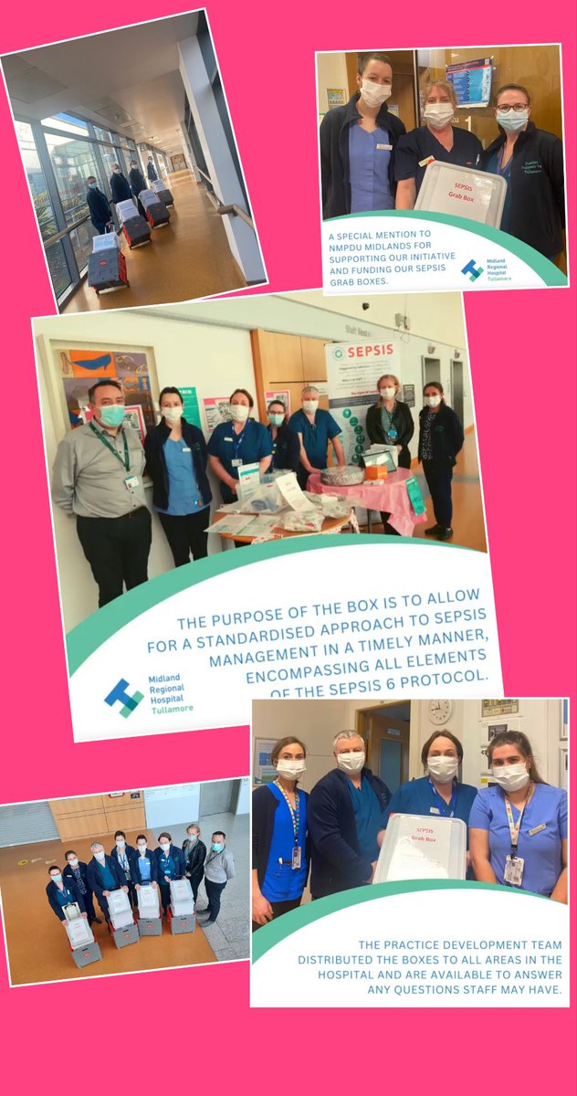 Practice Development hospital wide roll out of the sepsis grab box. Thanks @NMPDMidlands for funding and input. Special thanks to all of our pilot wards for their help in getting this initiative going. @HSELive @DMHospitalGroup #sepsis