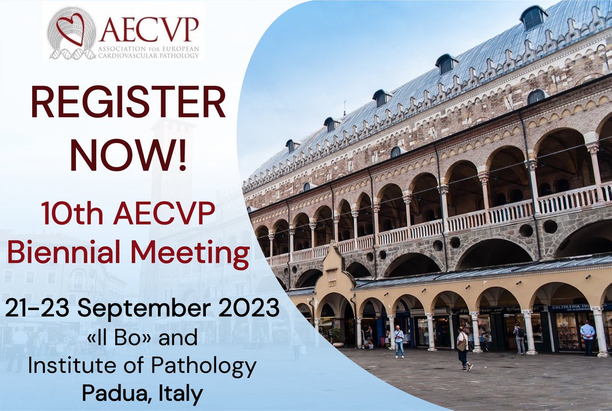 AECVP1's tweet photo. Registration for our 2023 Meeting in Padua is now OPEN!

https://t.co/Dp5sMaNB0M

See you in Padua!
#cvpath #cardiacpath @SCVP1  @UKCardiacPath https://t.co/2YV3xrtDD9