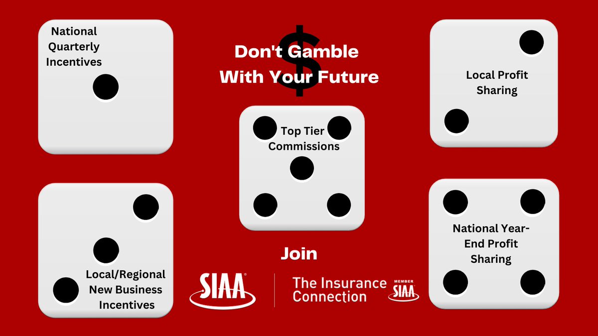 Don't roll the dice with your earning potential! Join us and use the 5 ways to get paid to stack the deck in your favor. Book with our recruiter to learn more: ow.ly/XGhk50N5eZ1 #DontGambleWithYourFuture #5WaysToGetPaid #SIAA #Insurance