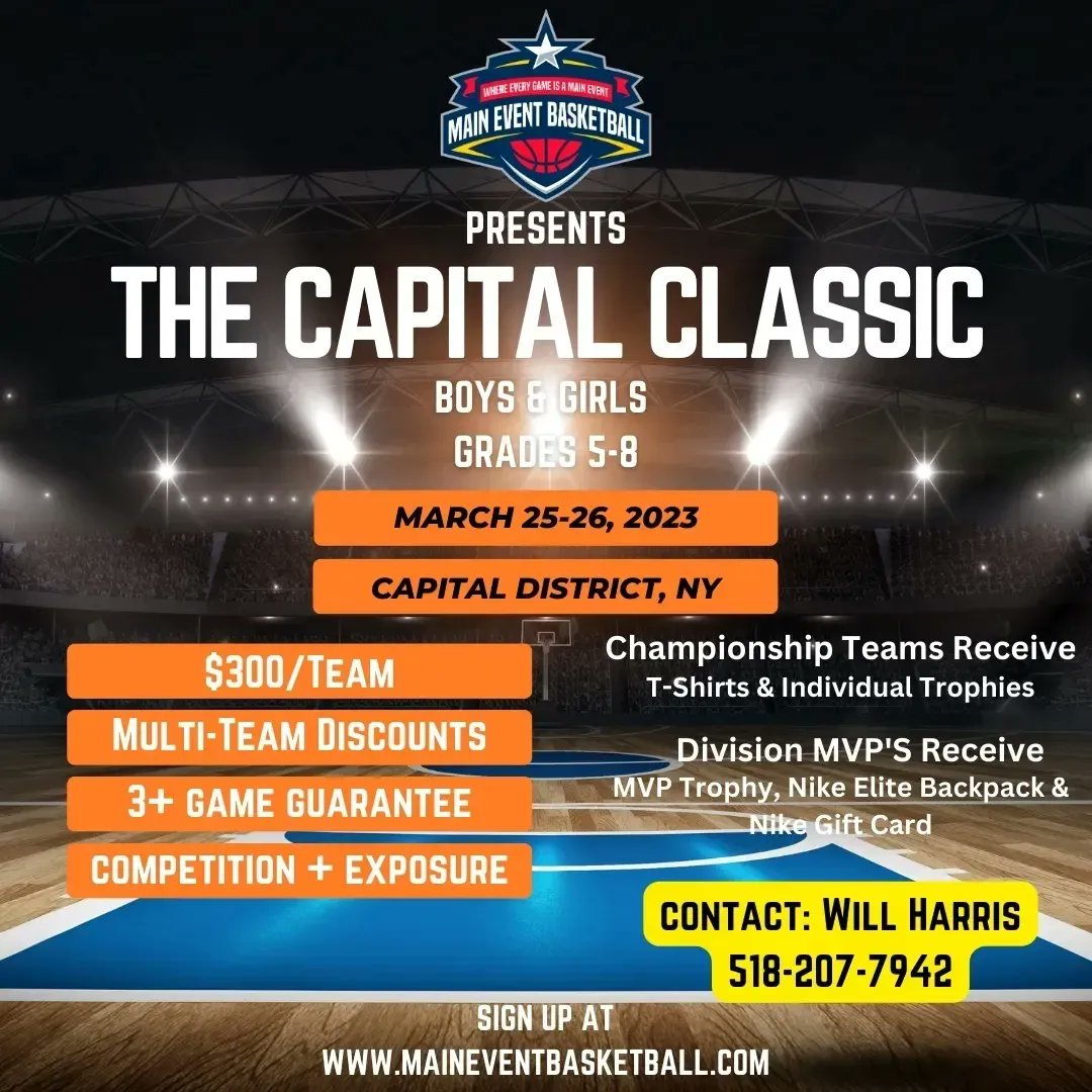Maineventbball's tweet photo. Spaces are filling up!  Get your teams signed up today!

- ALL GAMES STREAMED LIVE ON @BALLERTV 
- INDIVIDUAL AWARDS FOR CHAMPIONS
- MVP AWARDS
- HIGHLIGHTS
- PLAYER INTERVIEWS
- PLAYER WRITE UPS

Divisions are almost full, once we are full there will be no exceptions made. https://t.co/Ngy9d5L70p