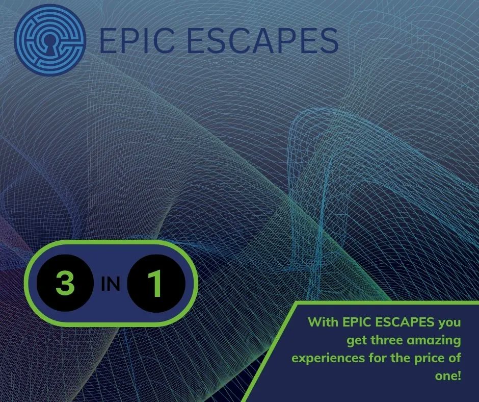 EpicEscapesCo's tweet image. THREE IN ONE!

That’s right - with EPIC ESCAPES you get three amazing experiences in one affordable box. Find out more at our website:

buff.ly/3QpkukB

#EpicEscapes #Escaperoom #ThreeInOne #FamilyFun #IndoorGames #Experience