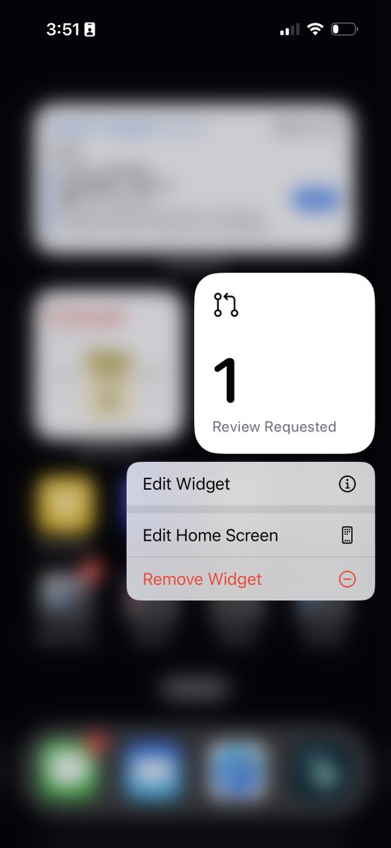 lickability's tweet image. Another @github tip:
If you find yourself always behind on code review (we’ve been there 😅), set up a Focus Mode for work & add the GitHub pull request widget to your home screen—like @mb does! #iOSDevTips