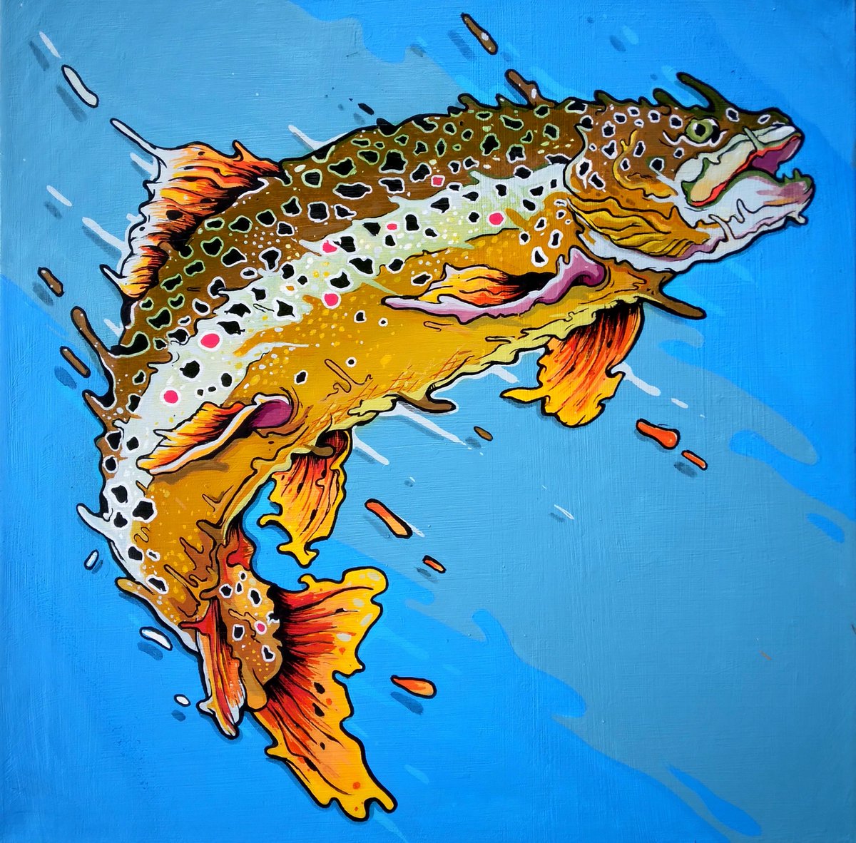 Brown trout on 20x2in canvas
#fishing #trout #handpainted #artwork #primus
