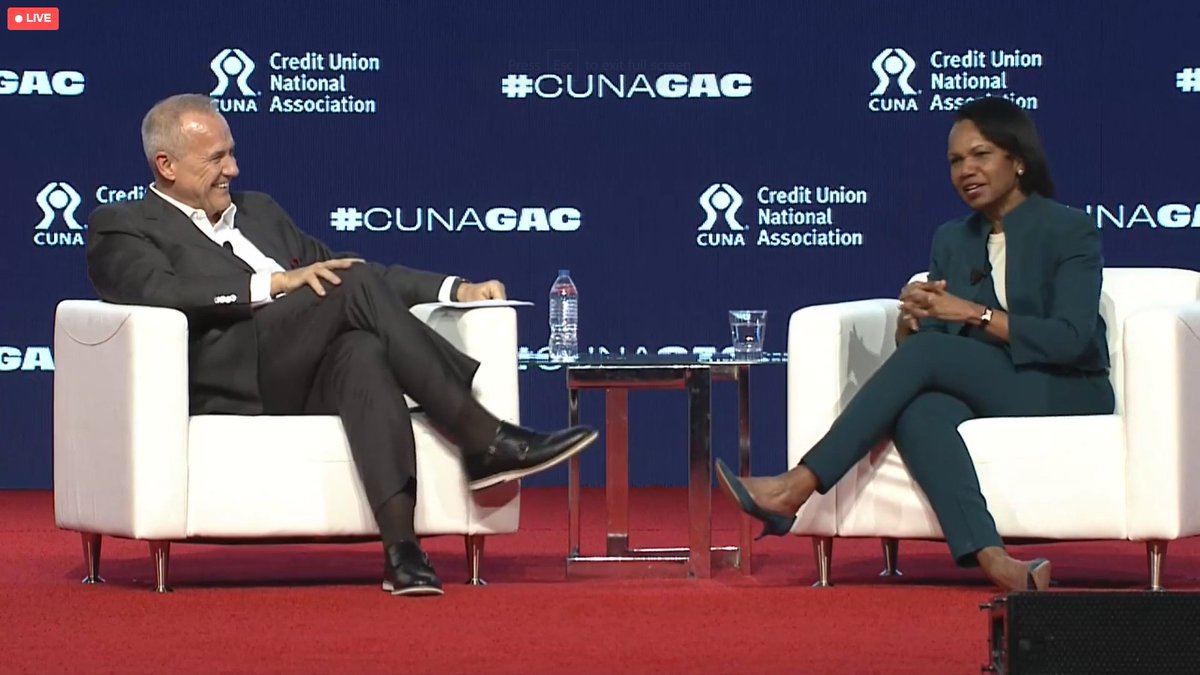 Jim Nussle and Condoleezza Rice talk credit unions, Sept. 11, Russia, Ukraine, China, and more on the #CUNAGAC stage.