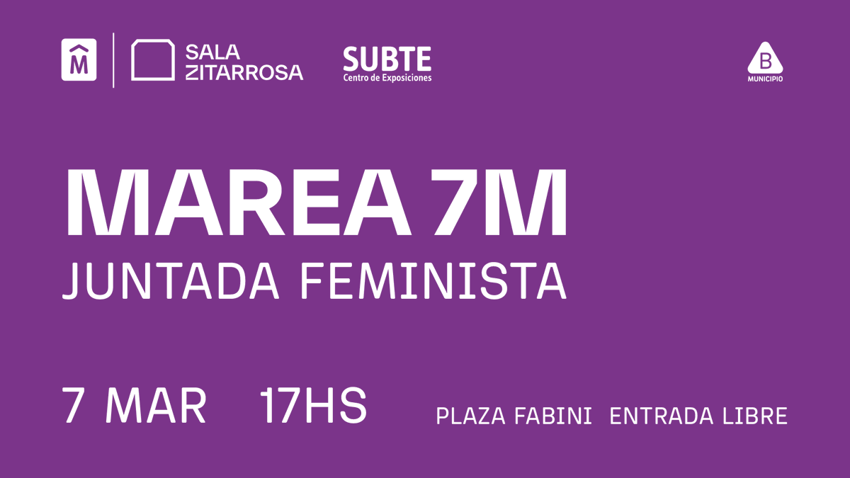 En el marco del Día Internacional de la Mujer, la Sala Zitarrosa junto al <a href="/CE_Subte/">SUBTE</a> y el <a href="/Municipiob/">Municipio B Montevideo</a>, invitan a la #JuntadaFeminista con una amplia programación de actividades para todo público ✨🟣 

📆7 de marzo
⏰a partir de las 17 horas 
📍 Plaza Fabini