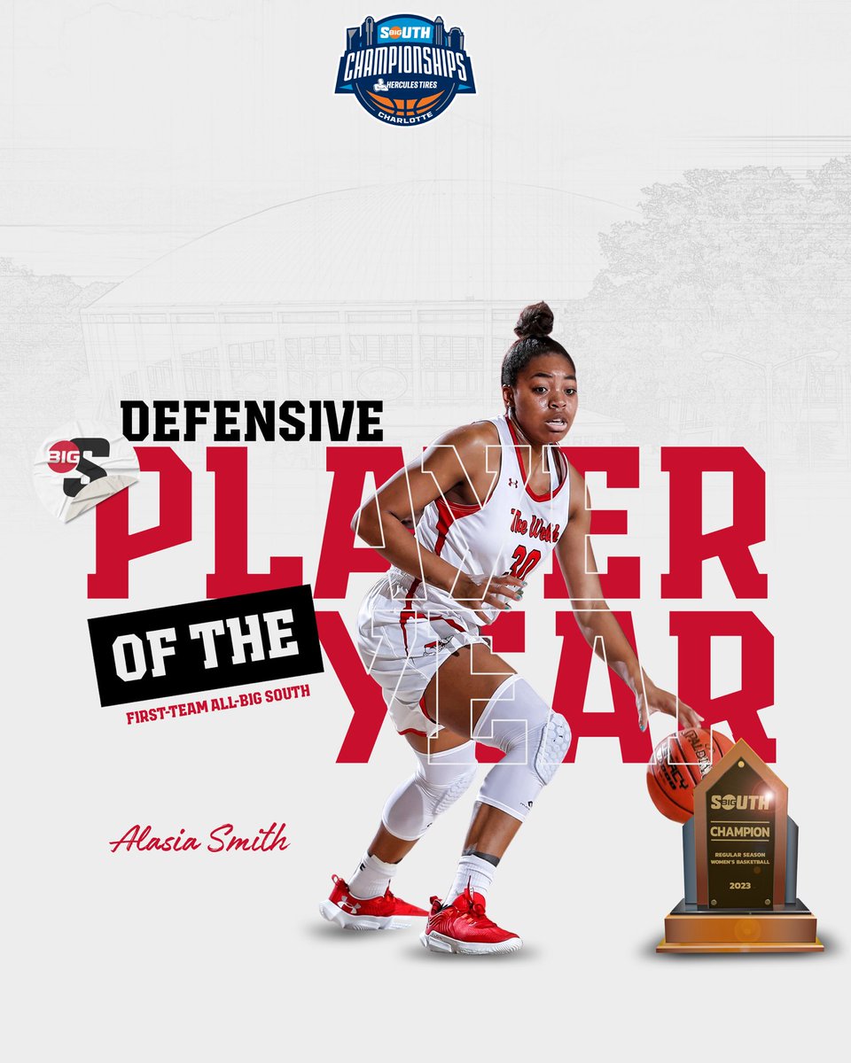 GWU_WBK's tweet photo. Led the NATION in steals and posted 10 double-doubles. Alasia Smith is the first ever Gardner-Webb standout to be Defensive Player of the Year!!! #BornToRun https://t.co/HsFA13DvGi