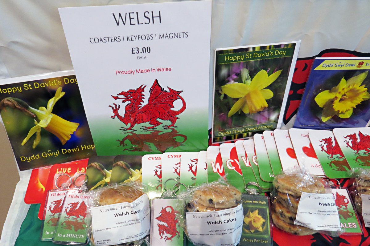 ShopPenhow's tweet photo. We are ready for St David's Day with Welsh Cakes from @NewchurchFarmShop, daffodils from @LittleCaerlicynFlowerFarm  and St David's Day cards, Welsh themed coasters, fridge magnets and key fobs from https://t.co/VqcCJ92TaB.....

Dydd Gŵyl Dewi Hapus!   Happy St David’s Day! https://t.co/vpRjMvWrOj