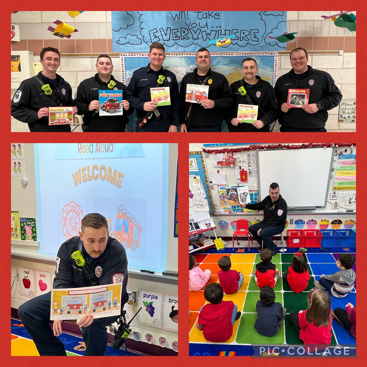 Some of our Preschool &amp; K classes enjoyed Millstone’s firefighters as guest readers! More tomorrow! Thank you! 👏📚#proud2bmillstone <a href="/MillstonePS/">Millstone Primary</a> #ReadAcrossAmerica2023