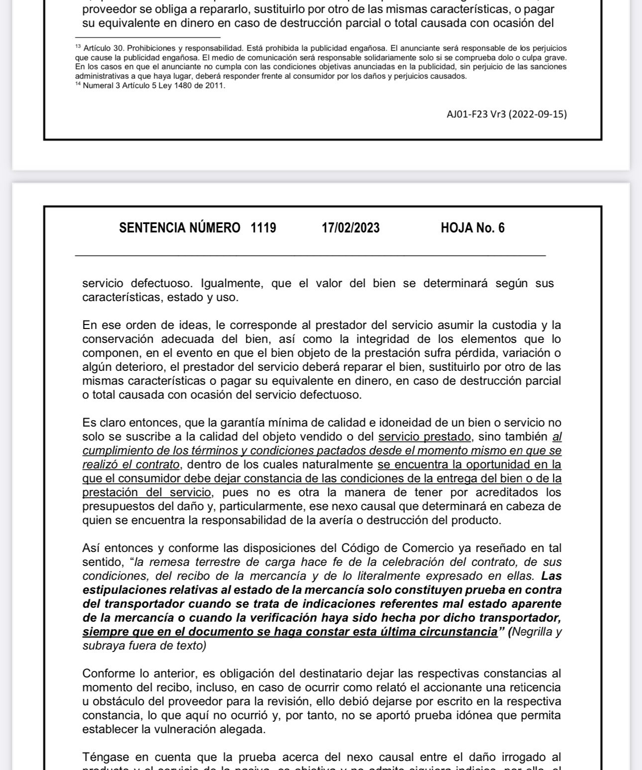 Constancia De Recibo De Dinero Jairo Parra Cuadros on Twitter: "CONSUMIDOR. SERVICIO DE TRANSPORTE.DAÑOS. CONSTANCIA DE RECIBO. SIC (sentencia 1119/23): Destinatario debe dejar las constancias al momento del recibo, incluso, en caso de reticencia u obstáculo del